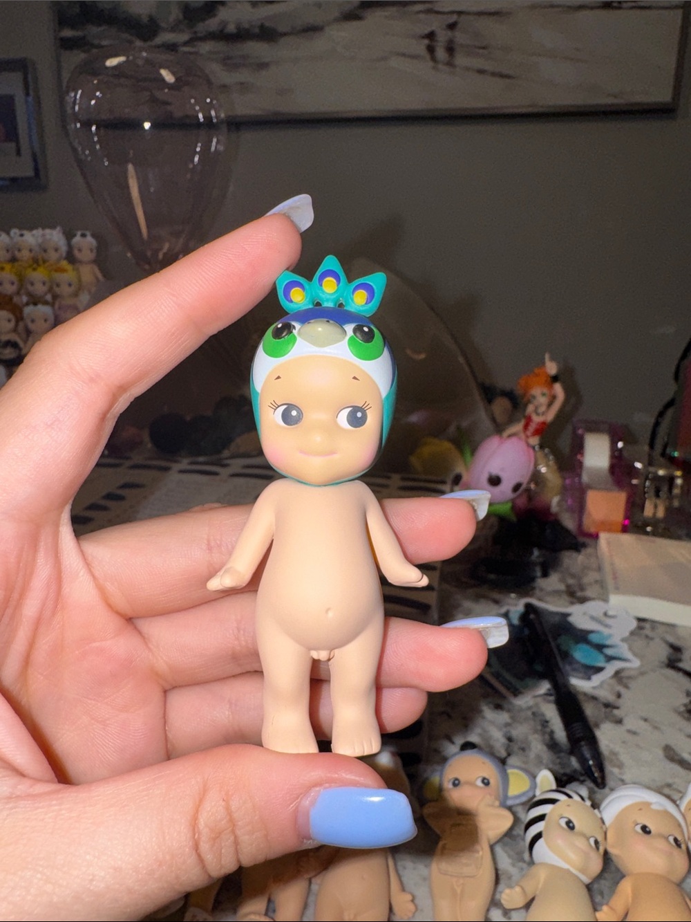 Peacock-themed Mini Figure for Kids - Blue & Green
